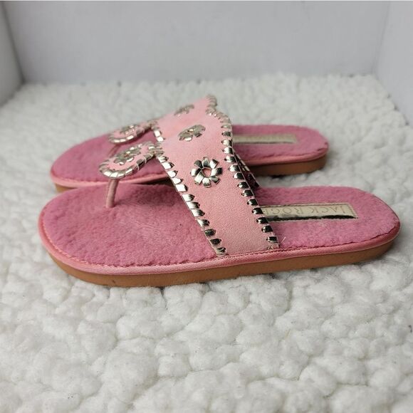 Jack Rogers Womens Slipper Flip Flops Comfort Sandals Size 6 Pink Faux Fur - Picture 3 of 11